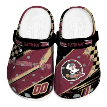 Florida State Seminoles Clogs - Custom Circuit Geometry Garnet Black