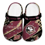 Florida State Seminoles Clogs - Personalized Checkered Streaks Garnet Black 1 Florida State Seminoles Clogs – Personalized Checkered Streaks Garnet Black 1