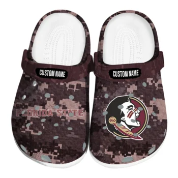 Florida State Seminoles Clogs - Custom Digital Camo Garnet