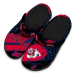 Fresno State Bulldogs Clogs – Personalized Circuit Geometry Red Black 1
