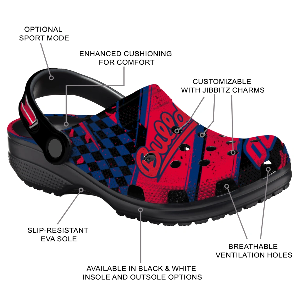 Fresno State Bulldogs Clogs - Personalized Circuit Geometry Red Black 5