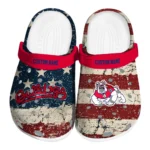 Fresno State Bulldogs Clogs - Personalized Distressed Stripes Red Blue 1 fresno-state-bulldogs-clog-personalized-distressed-stripes-red-blue-best-selling.webp