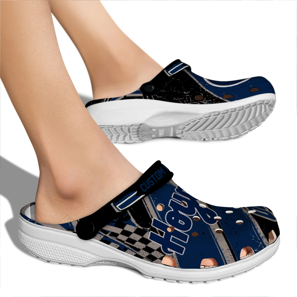 Georgetown Hoyas Clogs - Custom Circuit Geometry Blue Black 2