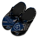 Georgetown Hoyas Clogs – Personalized Checkered Streaks Blue Black 1