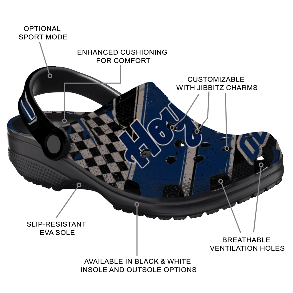 Georgetown Hoyas Clogs - Custom Circuit Geometry Blue Black 5