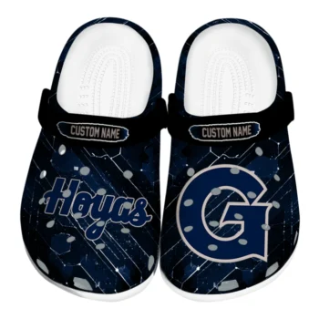 Georgetown Hoyas Clogs - Custom Circuit Geometry Blue Black