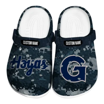 Georgetown Hoyas Clogs - Custom Digital Camo Blue