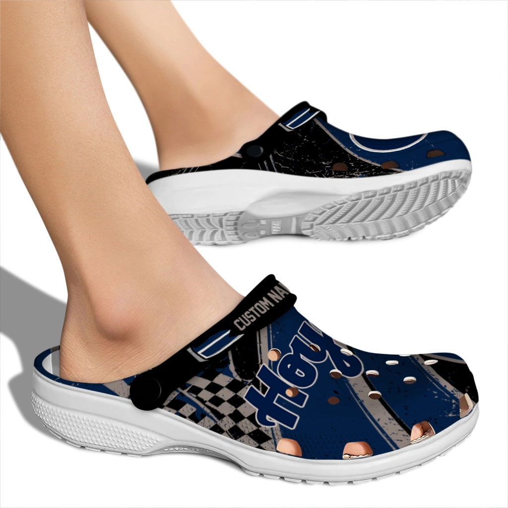 georgetown-hoyas-clog-personalized-checkered-streaks-blue-black-fashion-forward.webp