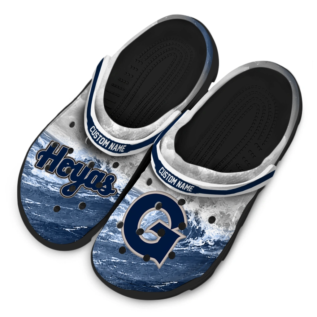 georgetown-hoyas-clog-personalized-wave-swirl-blue-white-latest-model.webp