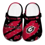Georgia Bulldogs Clogs – Customized Circuit Geometry Red Black 1