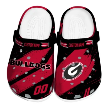 Georgia Bulldogs Clogs - Customized Circuit Geometry Red Black