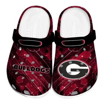 Georgia Bulldogs Clogs - Customized Circuit Geometry Red Black