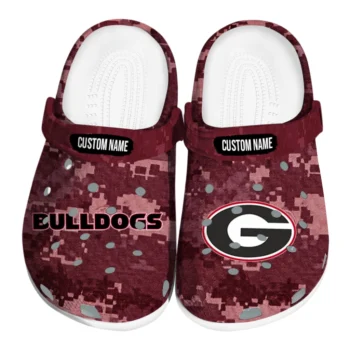 Georgia Bulldogs Clogs - Customized Digital Camo Red