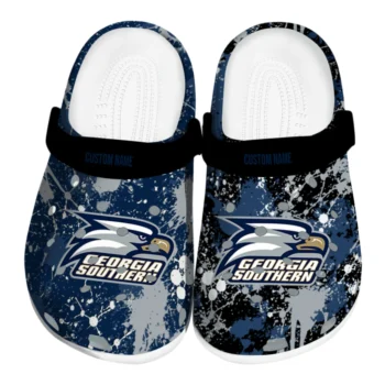 Georgia Southern Eagles Clogs - Custom Splatter Splash Blue Black