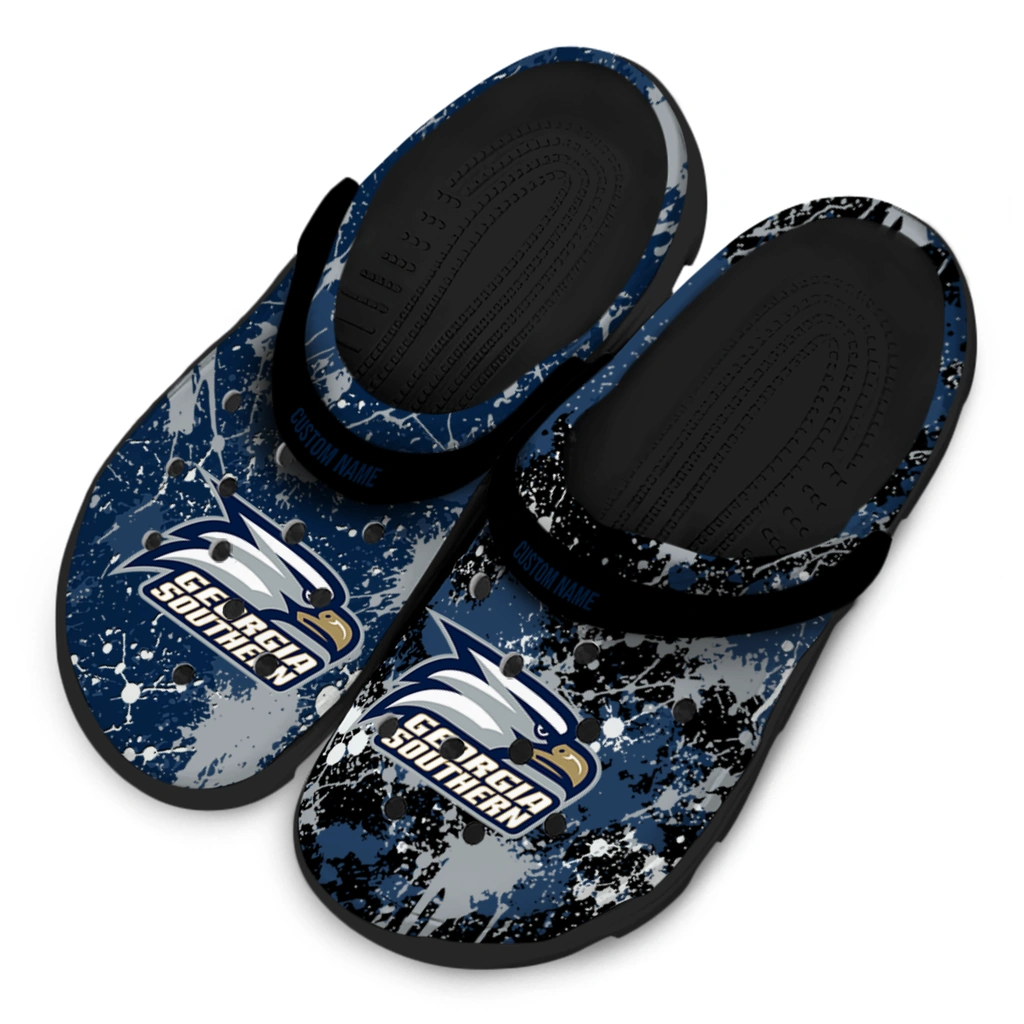 georgia-southern-eagles-clog-custom-splatter-splash-blue-black-latest-model.webp