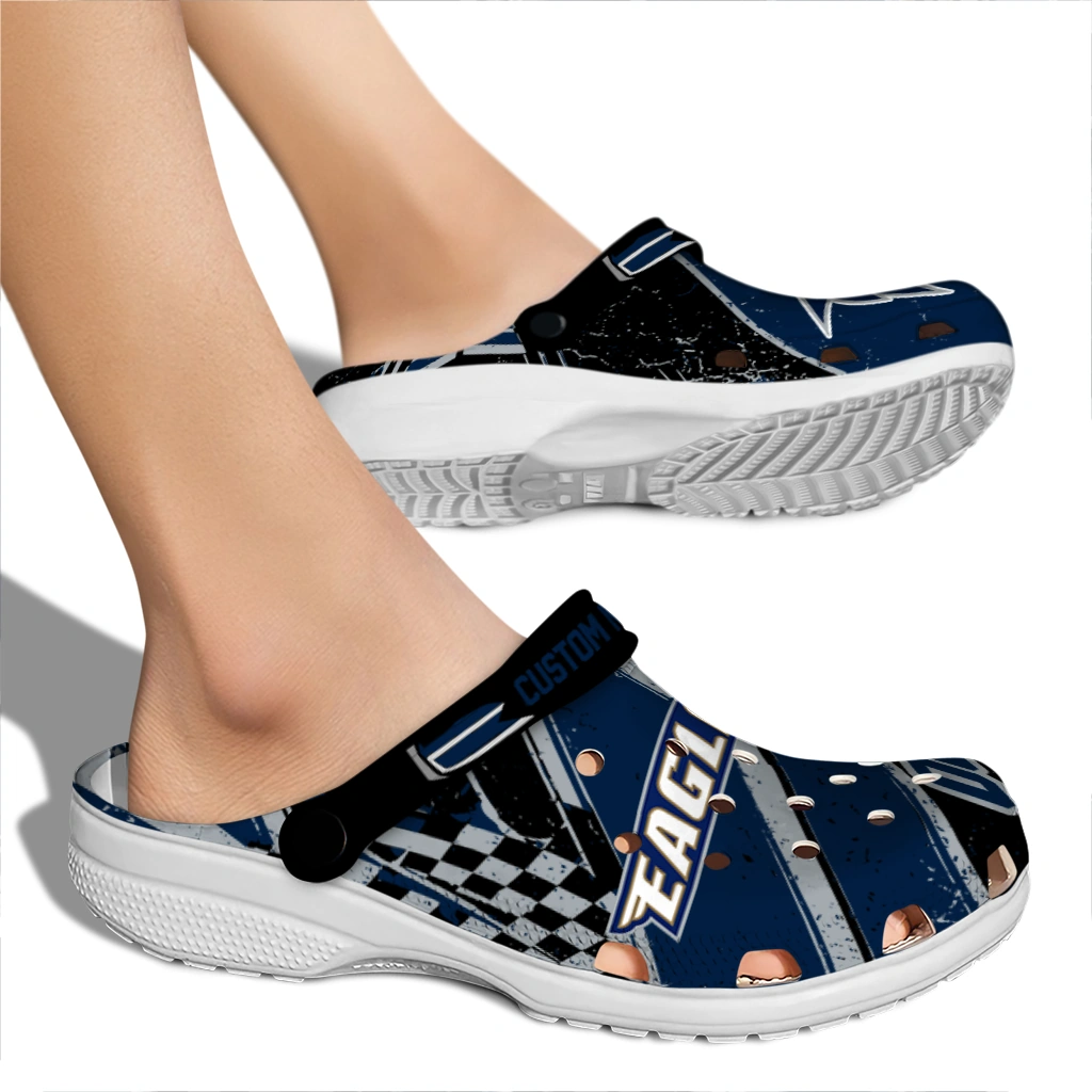 Georgia Southern Eagles Clogs - Personalized Circuit Geometry Blue Black 2
