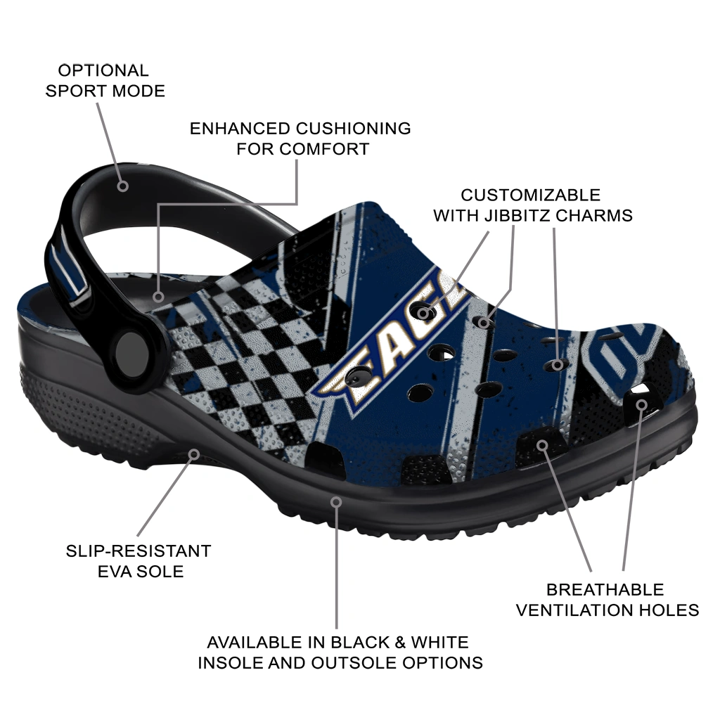 Georgia Southern Eagles Clogs - Personalized Circuit Geometry Blue Black 5