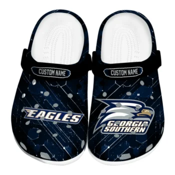 Georgia Southern Eagles Clogs - Personalized Circuit Geometry Blue Black