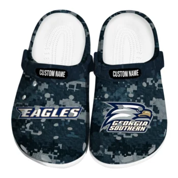 Georgia Southern Eagles Clogs - Personalized Digital Camo Blue