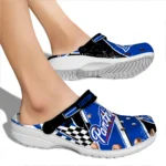 Georgia State Panthers Clogs – Personalized Checkered Streaks Blue Black 1