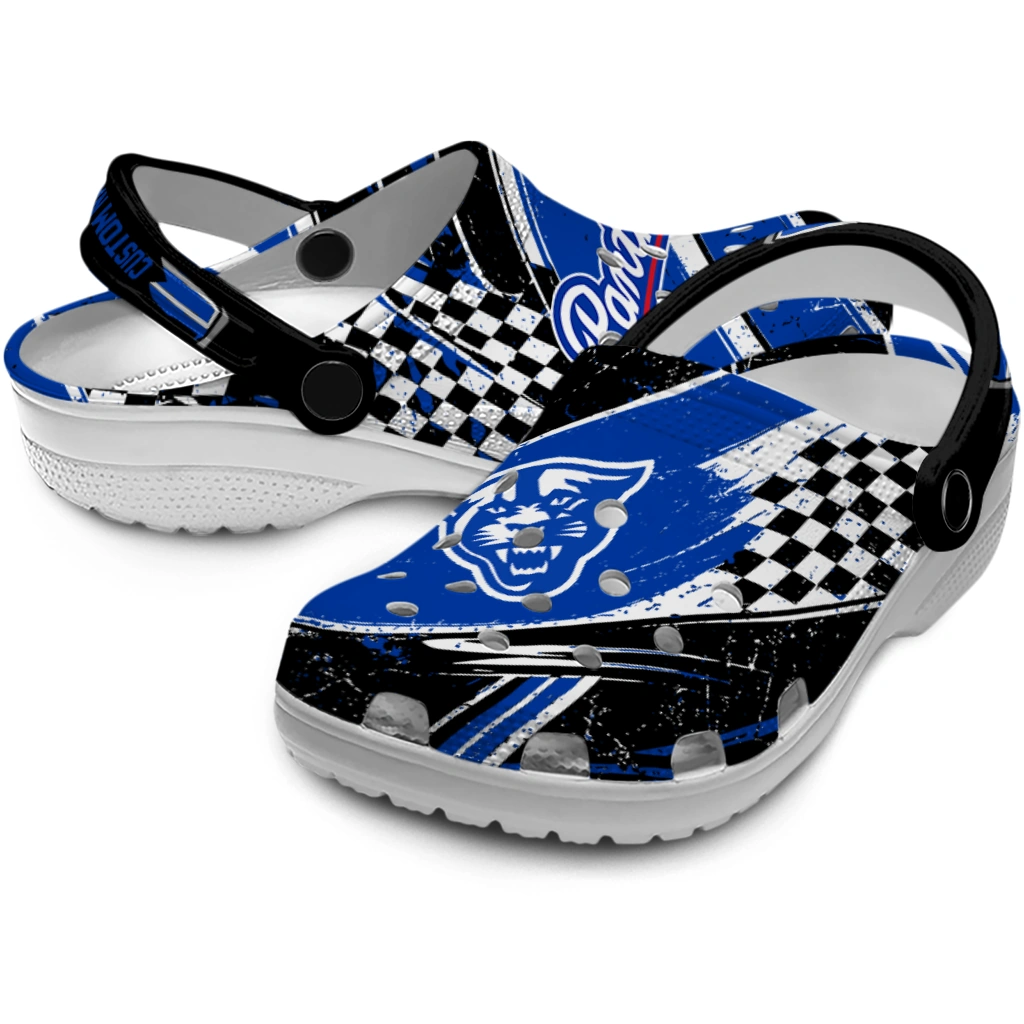 Georgia State Panthers Clogs - Custom Circuit Geometry Blue Black 3