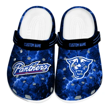 Georgia State Panthers Clogs - Customized Cracked Energy Blue Black