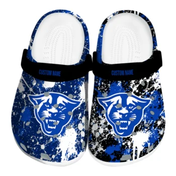 Georgia State Panthers Clogs - Customized Splatter Splash Blue Black