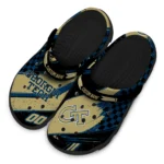 Georgia Tech Yellow Jackets Clogs – Customized Checkered Streaks Gold Black 1