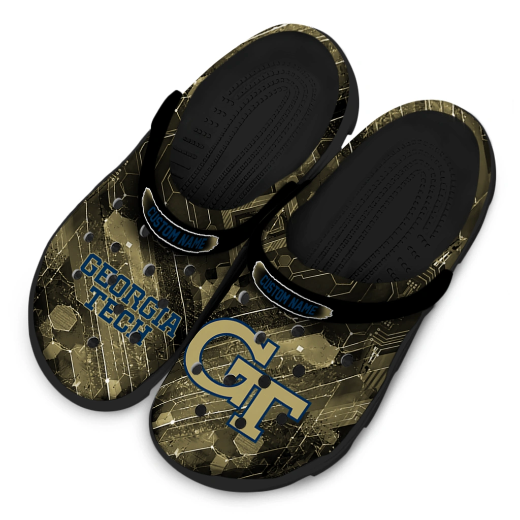 georgia-tech-yellow-jackets-clog-personalized-circuit-geometry-gold-black-latest-model.webp