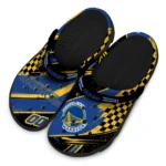 Golden State Warriors Clogs – Customized Circuit Geometry Blue Black 1
