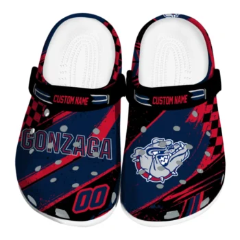 Gonzaga Bulldogs Clogs - Custom Checkered Streaks Blue Black