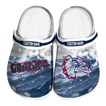 Gonzaga Bulldogs Clogs - Custom Wave Swirl Blue White