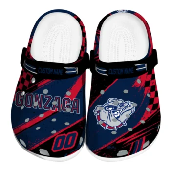 Gonzaga Bulldogs Clogs - Custom Checkered Streaks Blue Black