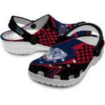 Gonzaga Bulldogs Clogs – Custom Checkered Streaks Blue Black 1