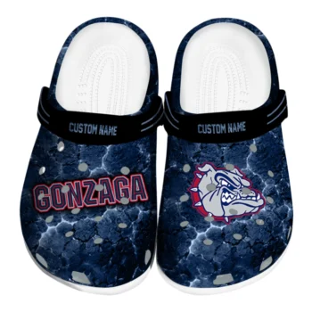 Gonzaga Bulldogs Clogs - Personalized Cracked Energy Blue Black