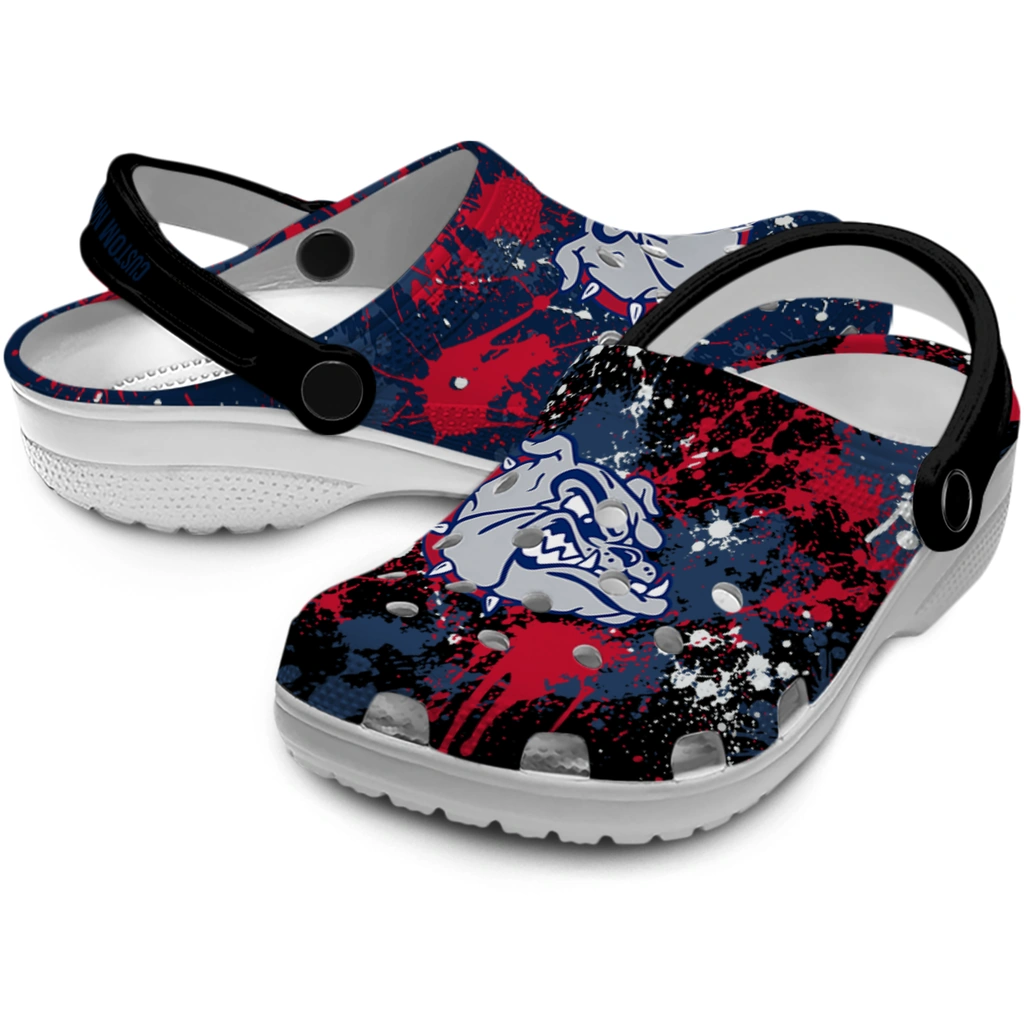 gonzaga-bulldogs-clog-personalized-splatter-splash-blue-black-high-quality.webp