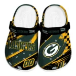 Green Bay Packers Clogs – Customized Circuit Geometry Green Black 1