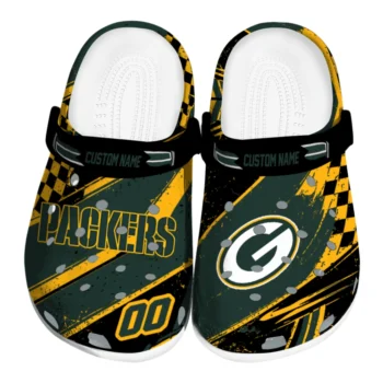 Green Bay Packers Clogs - Customized Circuit Geometry Green Black
