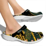 Green Bay Packers Clogs – Custom Checkered Streaks Green Black 1