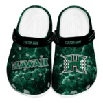 hawaii-rainbow-warriors-clog-custom-cracked-energy-green-black-best-selling.webp