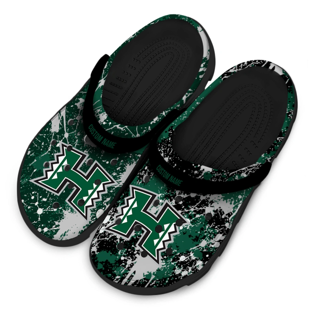 hawaii-rainbow-warriors-clog-custom-splatter-splash-green-black-latest-model.webp