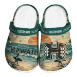 Hawaii Rainbow Warriors Clogs - Custom Wave Scene Fir Green 1 hawaii-rainbow-warriors-clog-custom-wave-scene-fir-green-best-selling.webp