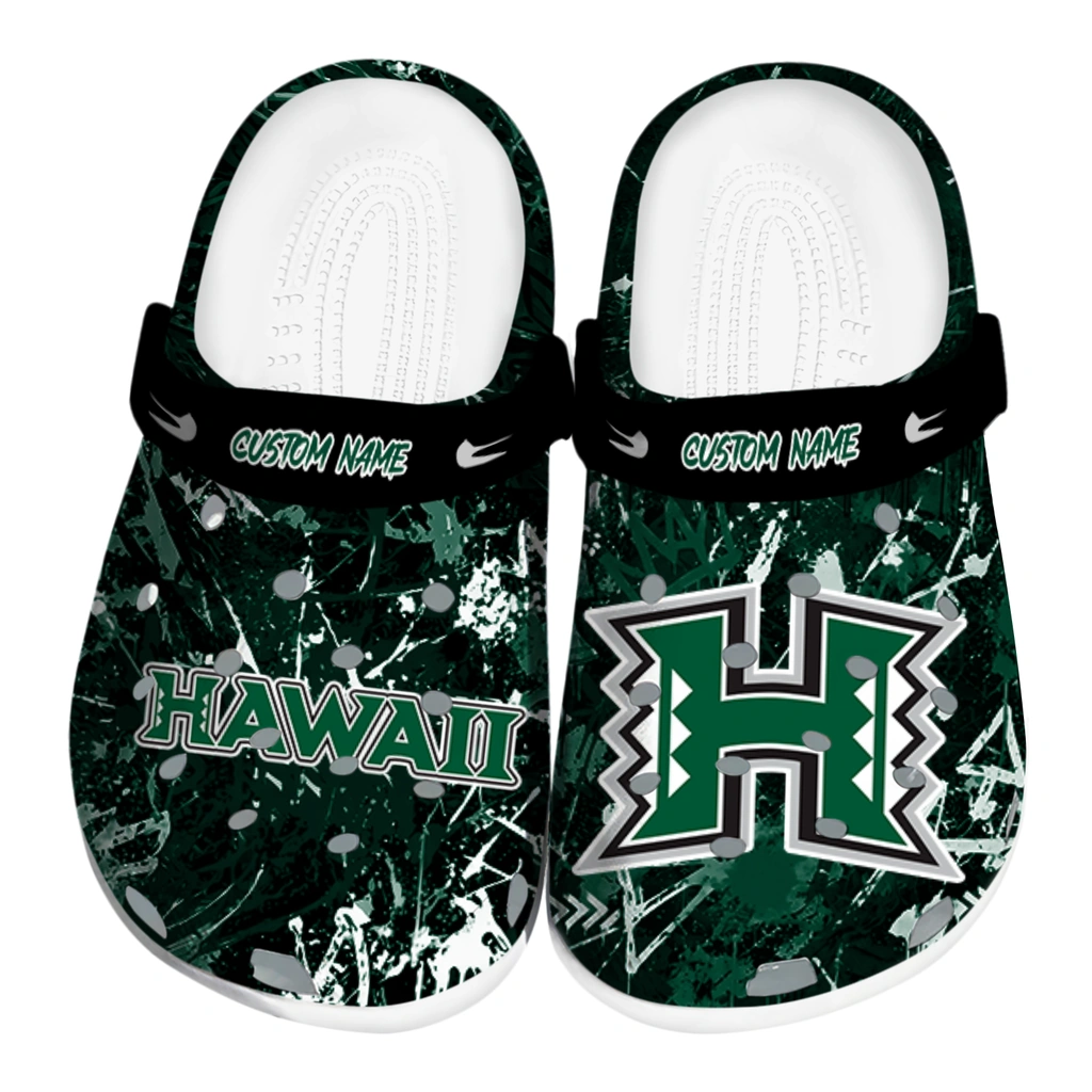hawaii-rainbow-warriors-clog-customized-graffiti-burst-green-black-best-selling.webp hawaii rainbow warriors clog customized graffiti burst green black best selling