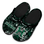 hawaii-rainbow-warriors-clog-customized-graffiti-burst-green-black-best-selling.webp