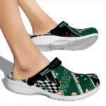 Hawaii Rainbow Warriors Clogs – Customized Checkered Streaks Green Black 1