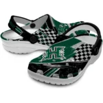 Hawaii Rainbow Warriors Clogs – Customized Checkered Streaks Green Black 1