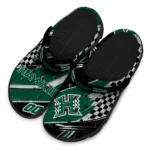 Hawaii Rainbow Warriors Clogs – Customized Checkered Streaks Green Black 1