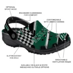 Hawaii Rainbow Warriors Clogs – Customized Checkered Streaks Green Black 1