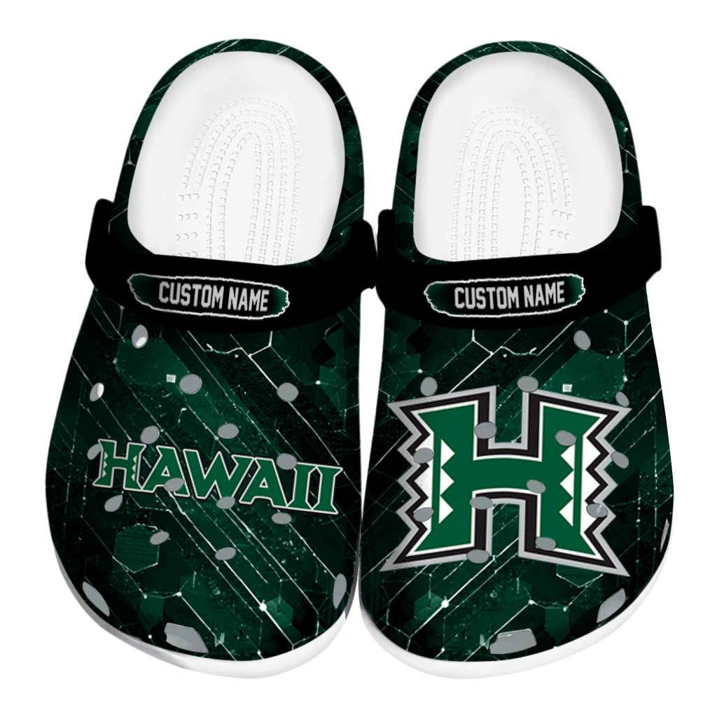 hawaii-rainbow-warriors-clog-personalized-circuit-geometry-green-black-best-selling.webp hawaii rainbow warriors clog personalized circuit geometry green black best selling