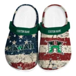 Hawaii Rainbow Warriors Clogs - Personalized Distressed Stripes Green Red Blue 1 hawaii-rainbow-warriors-clog-personalized-distressed-stripes-green-red-blue-best-selling.webp